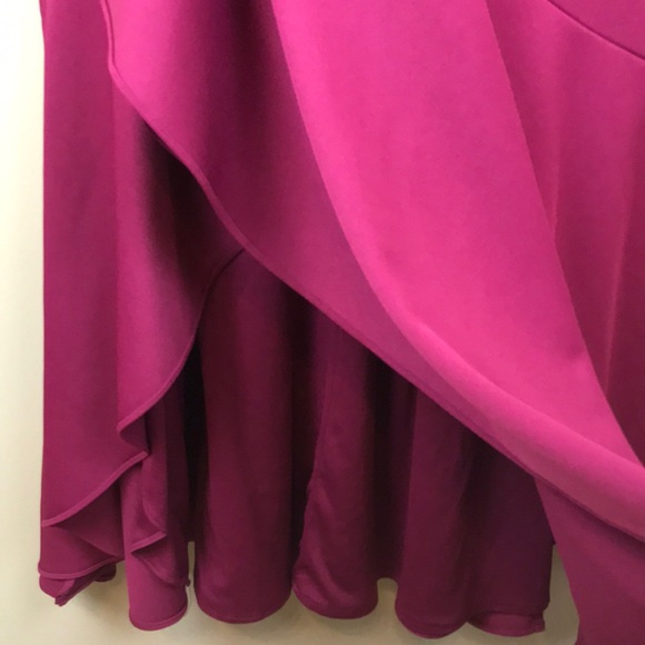 Adrianna Papell Women’s Plum Ruffle Detail Sleeveless Long Evening Dress - Picture 4 of 12